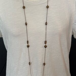 Elegant Brown & Gold Beaded Necklace